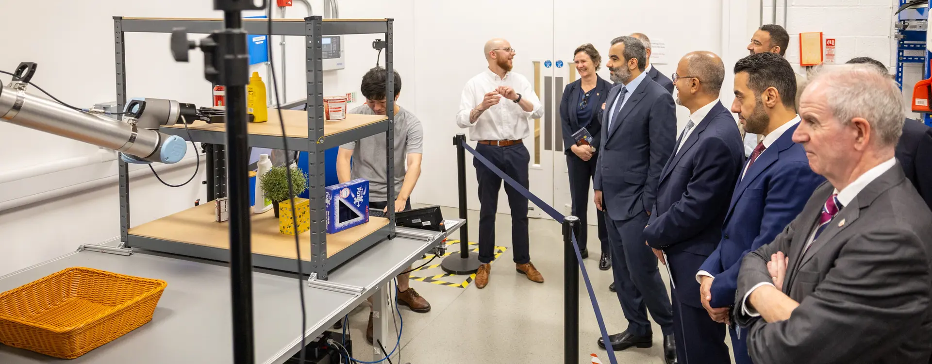 His Excellency Minister Abdullah Alswaha, Minister for Communication and Information Technology of Saudi Arabia, and Lord Patrick Vallance, Minister for Science, Research and Innovation (UK) were welcomed to the Oxford Robotics Institute by Vice-Chancellor Professor Irene Tracey